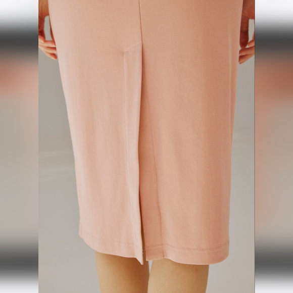 Square Neck Puff Sleeve Midi Dress (Peach Pink) - Nap Loungewear - Picture 6 of 12
